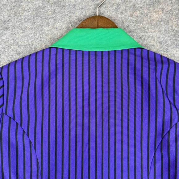 DC Comics Joker Jacket Womens Medium Blazer Costume Cosplay Purple Button Stripe - Picture 10 of 12